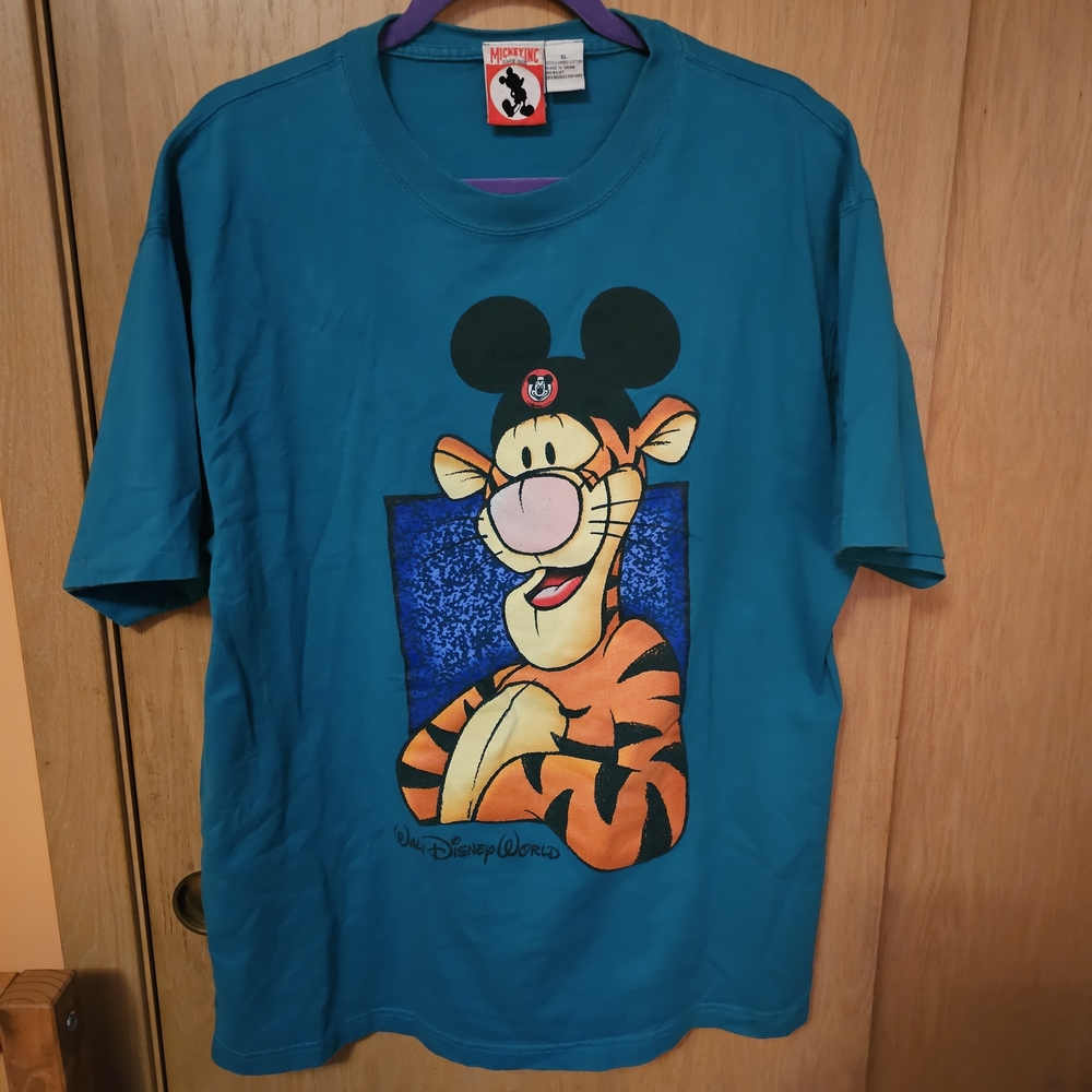 Vintage Disney Tigger Graphic Tee XL Blue T-SHIRT